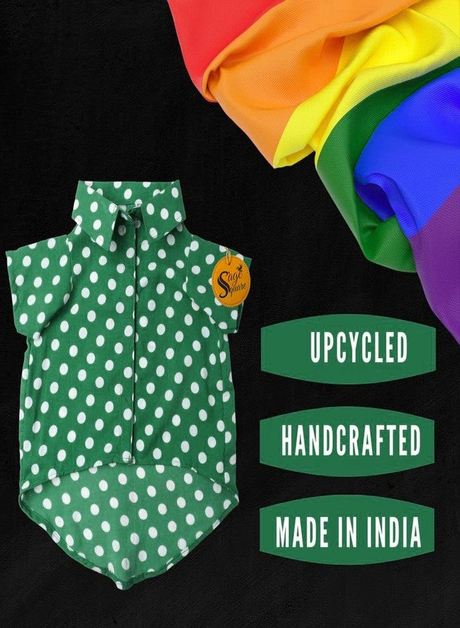 Sage Square Funky Soft Material Dog Shirt | Cool/Funky Print Pet | Soft Light Weight | Comfortable & Breathable Dog Clothing | Trendy Vest Outfit (XLarge - 24 inch) (Polka Green) - Image 3